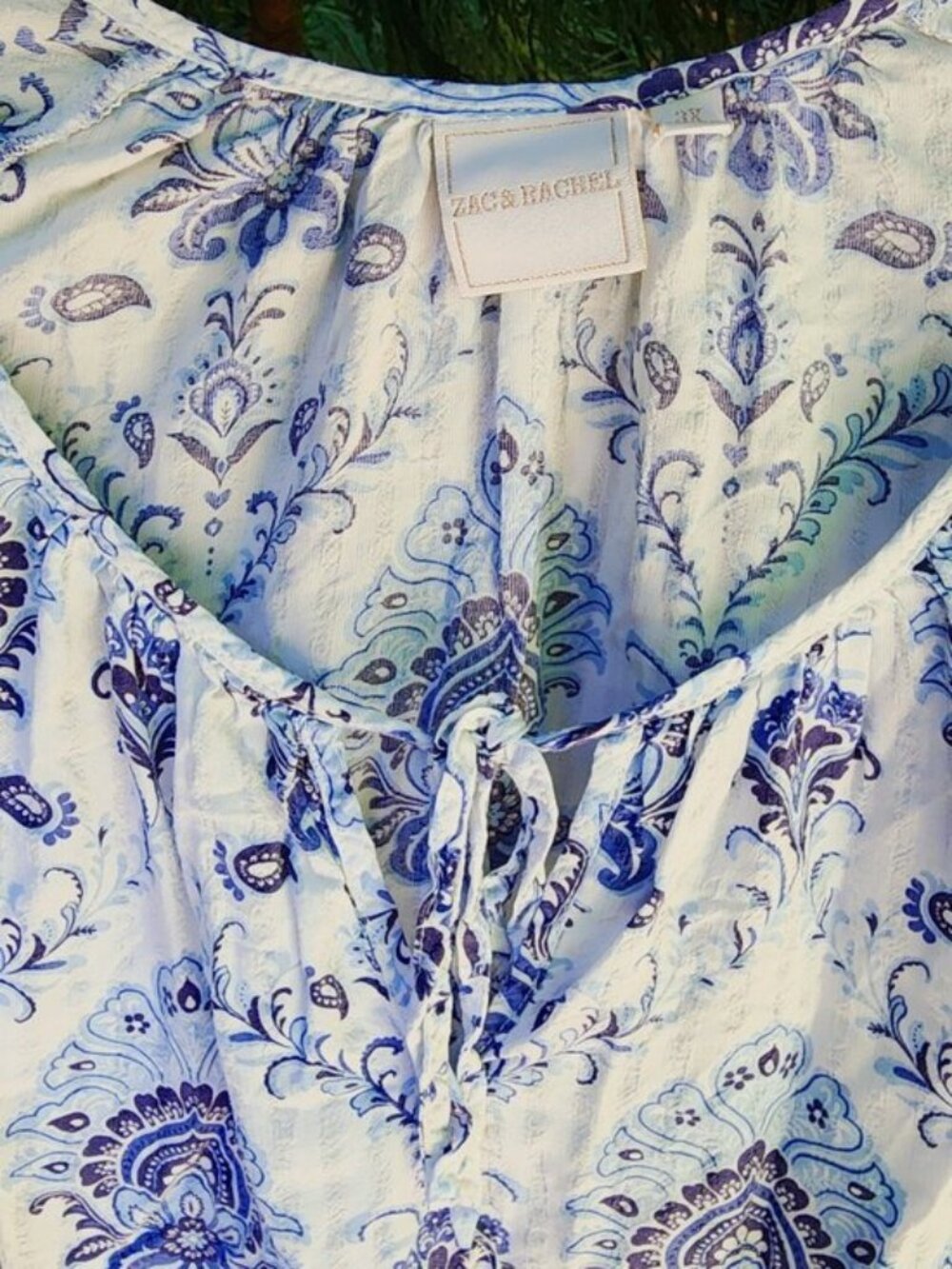 EUC Zac & Rachel 3X flutter sleeve pullover Vneck Bohemian top